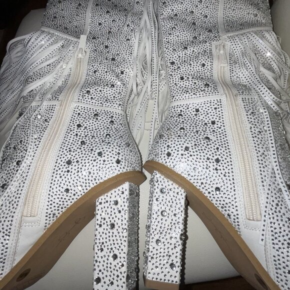 Jessica Simpson Asire2 Rhinestone Embellished Fringe Boots - Picture 7 of 9